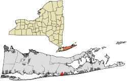 Location within Suffolk County and New York.