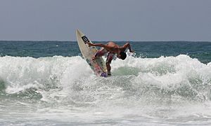 Surfer punta carnero ecuador south america