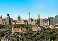 Sydney CBD Skyline with Hyde Park and St Marys Cathedral