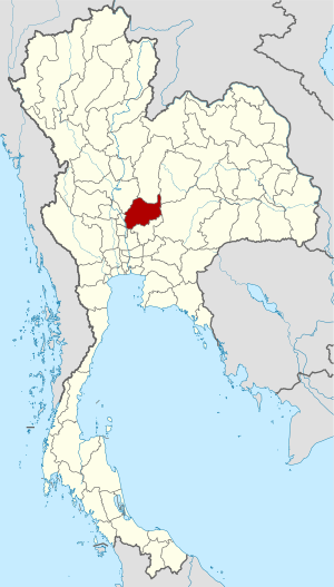 Map of Thailand highlighting Lop Buri Province