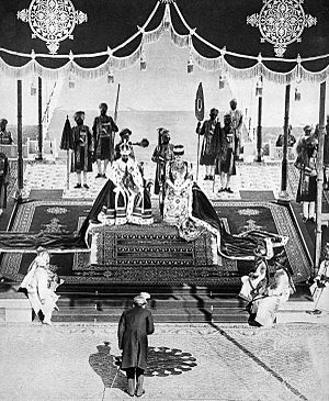 The Nizam of Hyderabad pays homage to the king and queen at the Delhi Durbar