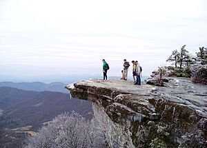 VT Students on McAfee's Knob during winter - panoramio