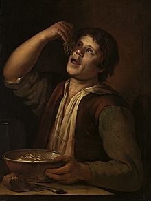 Vermeer van Utrecht Man eating noodels