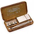 Vintage Gillette Khaki U.S. Army Safety Razor Set, Model 102 Razor, Serial No. G504335, Made In USA For Use By Soldiers In World War I, Marked Property U.S. Army, Circa 1918