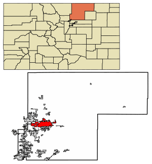 Location of the City of Greeley in Weld County, Colorado.