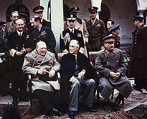 Yalta summit 1945 with Churchill, Roosevelt, Stalin