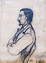(Albi) Portrait de Miquel Utrillo de profil 1891 - Suzanne Valadon - Fusain, crayon et sanguine sur papier