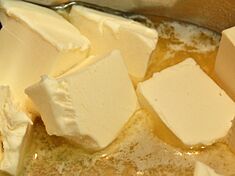 Melted and solid butter