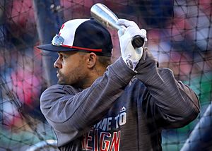 2016-10-10 Coco Crisp with Cleveland 02
