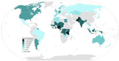 Ahmadiyya population map