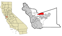 Location of Dublin in Alameda County, California