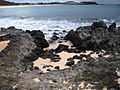 Ascension Island Black igneous rocks