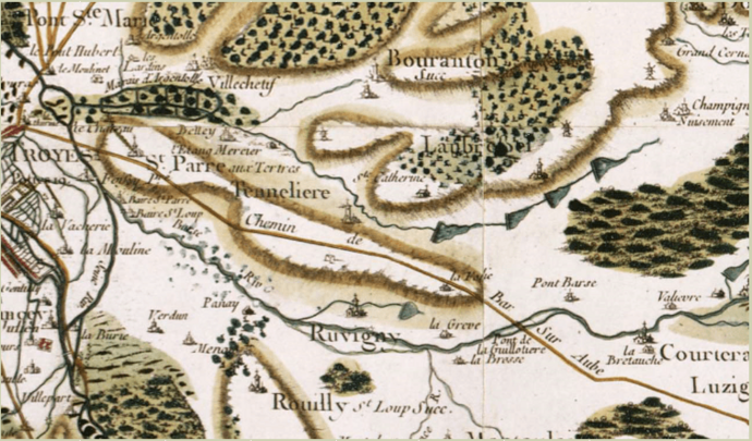 Battle of Laubressel Cassini Map2