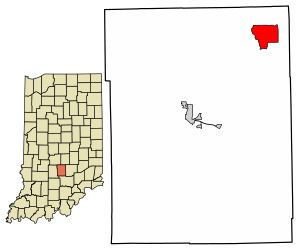 Location of Cordry Sweetwater Lakes in Brown County, Indiana.
