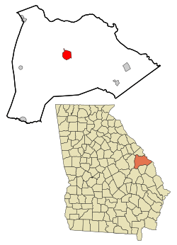 Location in Burke County and the state of Georgia