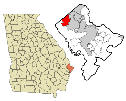 Location in Chatham County and the state of Georgia