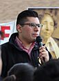 Chicago Alderman Carlos Ramirez-Rosa speaks at Lucy Gonzalez Parsons honorary street sign event