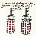 Codex Mendoza folio 43r Detail-Cochineal Dye