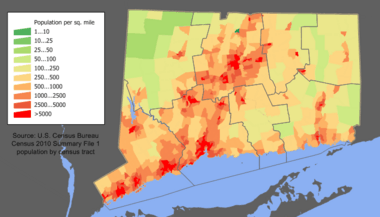 Connecticut population map