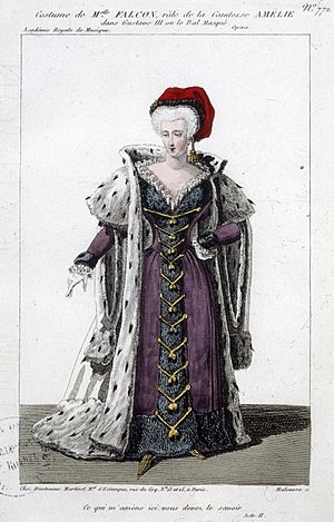 Costume design for Cornélie Falcon as Countess Amélie in Gustave III by Auber 1833 - Gallica