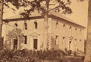 Crop of stereoscopic view of Pohick Church