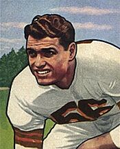 Dante Lavelli, American football end, on a 1950 football card