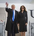 Donald Trump and Melania Trump arrive in Washington 01-19-17