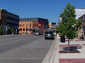 Downtown looking east along Grand River Avenue