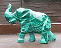 Elephant in malachite Length 11 cm arp