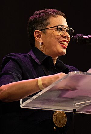 Erin Entrada Kelly, writer, at the 2024 National Book Awards finalist reading 2 (cropped).jpg