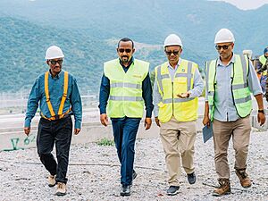 Ethiopian PM Abiy at GERD Dam
