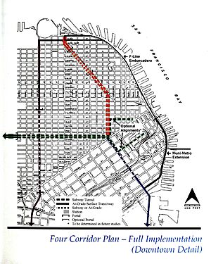 Four Corridor Plan -- Full Implementation (Downtown Detail)