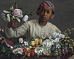 Frédéric Bazille, Young Woman with Peonies, 1870, NGA 61356