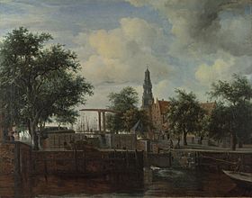 Hobbema - The Haarlem Lock, Amsterdam