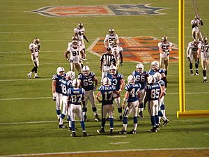 Indpls Colts huddle during Super Bowl XLIV