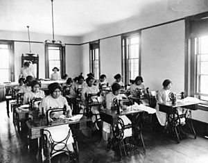 Intermediate Sewing class at Sherman Institute