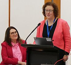 Jacinta Collins addresses Parliamentary Friends of Religious Schools and Faith Communities including Senator O'Neill