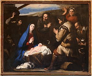 Jusepe de Ribera (bottega), adorazione dei pastori di castellammare di stabia, 1650 ca. 01.jpg