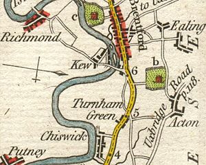 Kew Turnham Green 1785 map