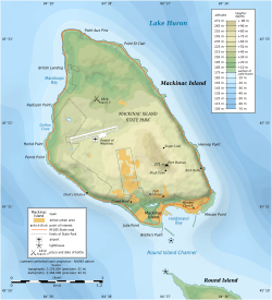 Mackinac Island topographic map-en