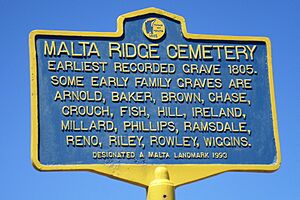 Malta Ridge Cemetery marker