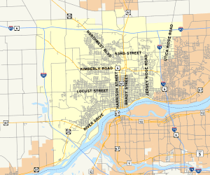 Map of Davenport Iowa