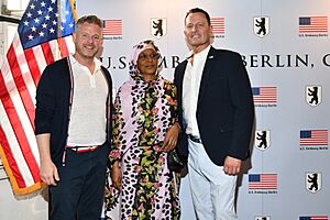 Matt Lashey, Mariam Ali Moussa, and Richard Grenell, 4th of July 2019 in Berlin