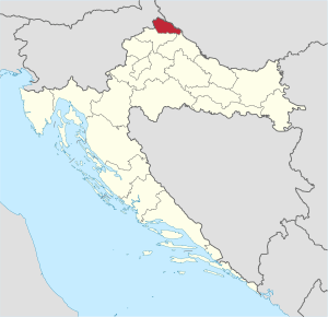 Međimurje County within Croatia