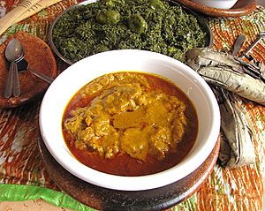 Moambe - noix de palme sauce with chicken