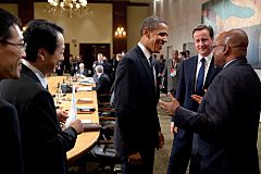 Naoto Kan Barack Obama David Cameron and Jacob Zuma 20100625
