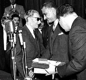 Nasser and Taha Hussein, Nov 19 1959