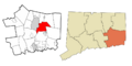 New London County Connecticut Incorporated and Unincorporated areas Preston Highlighted 2010