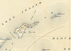 Orient Point, Plum Island, Great Gull Island, Little Gull Island, from a 1904 USGS map