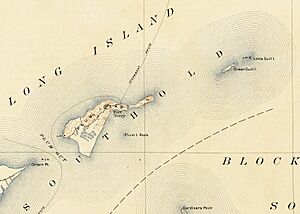 Orient Point, Plum Island, Great Gull Island, Little Gull Island, from a 1904 USGS map